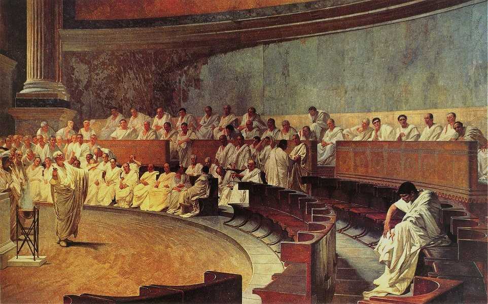Cicerone parla in senato