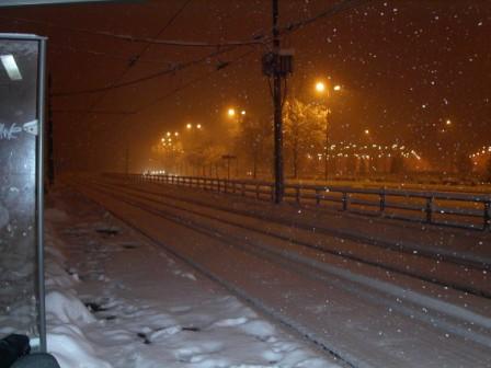 Partenza da casa: via dei Missaglia coperta di neve