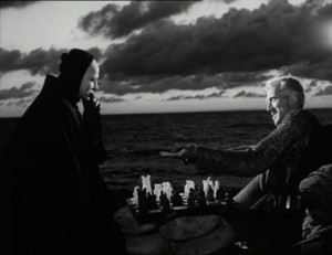 La partita a scacchi tra Antonius e La Morte nel film Il Sttimo sigillo